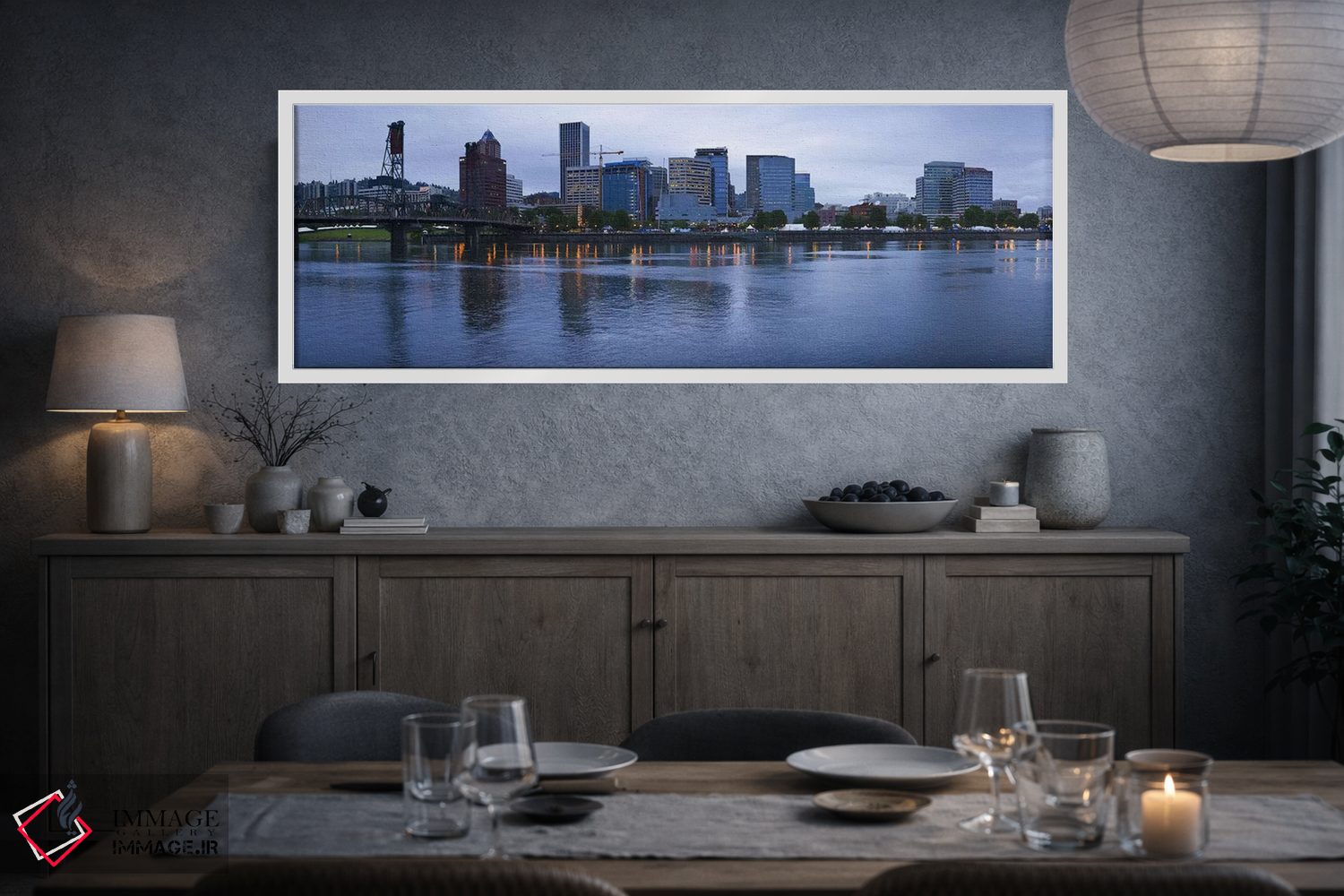 تابلو دکوراتیو Willamette River, Portland, Multnomah County, Oregon, U… اثر پانورامیک ایمجز - D3W