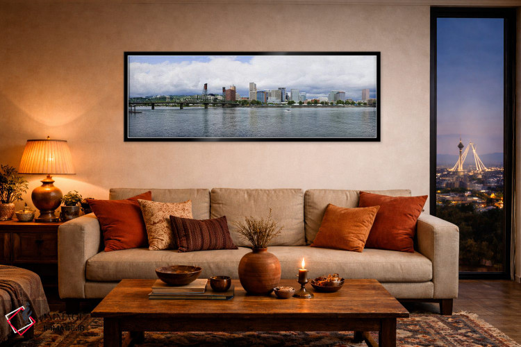 تابلو دکوراتیو Willamette River, Portland, Multnomah County, Oregon, U… اثر پانورامیک ایمجز - D5B