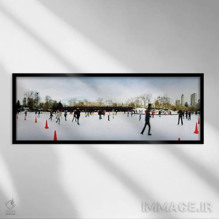 تابلو دکوراتیو Wollman Rink, Central Park, Manhattan, New York City, N… اثر پانورامیک ایمجز - نمای قابدار مشکی