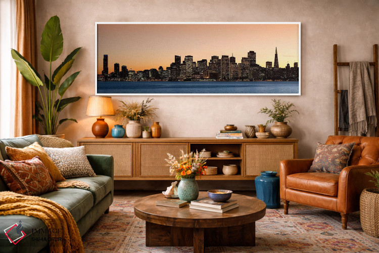 تابلو دکوراتیو San Francisco, California, USA 2010,ساختمان های روشن هن… اثر پانورامیک ایمجز - D3W