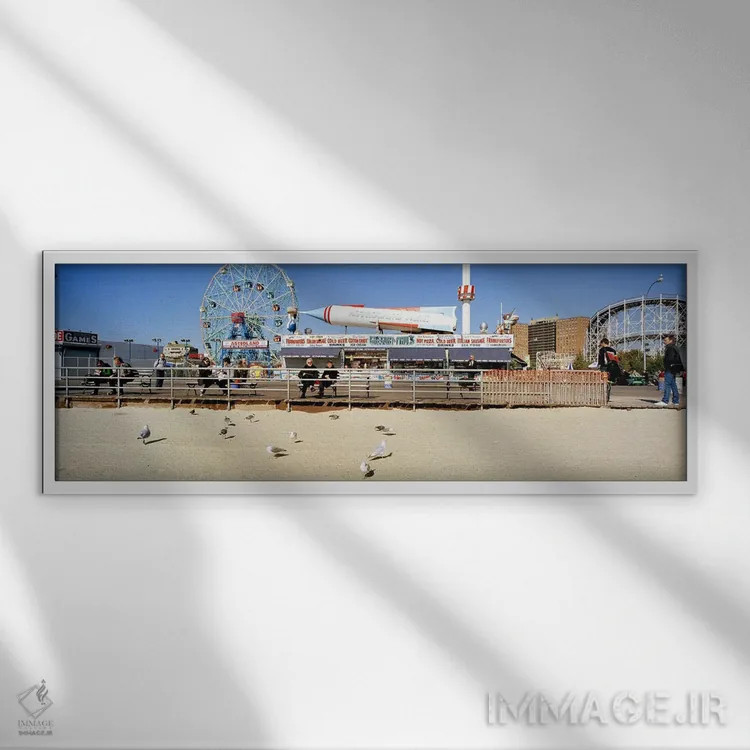 تابلو دکوراتیو Coney Island, Brooklyn, New York City, New York State… اثر پانورامیک ایمجز - نمای قابدار سفید