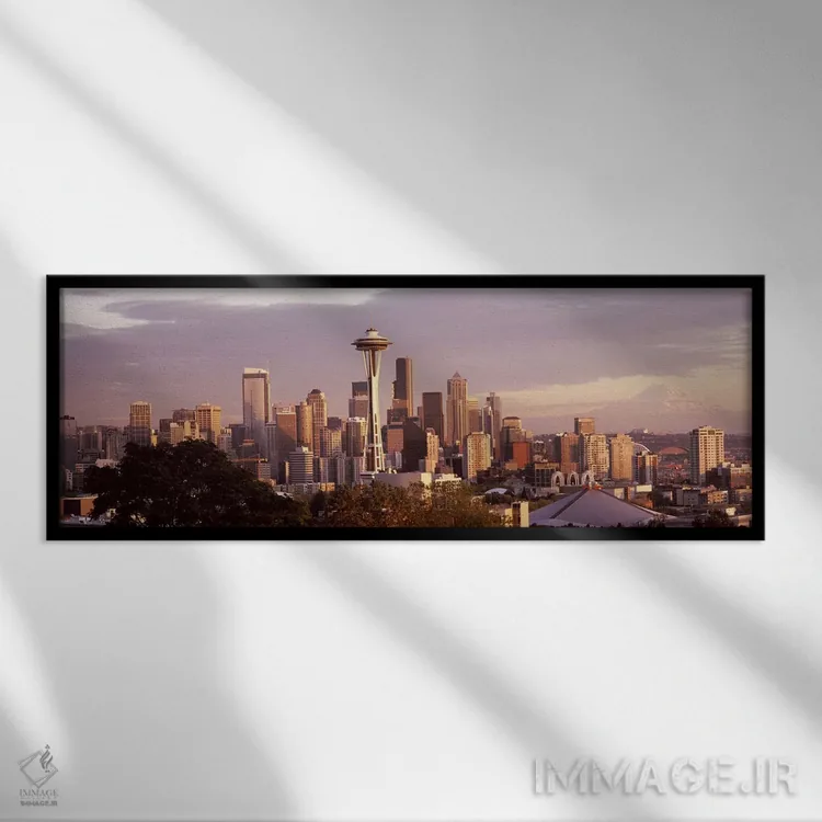 تابلو دکوراتیو Seattle, King County, Washington State, USA,نمای شهر از… اثر پانورامیک ایمجز - نمای قابدار مشکی