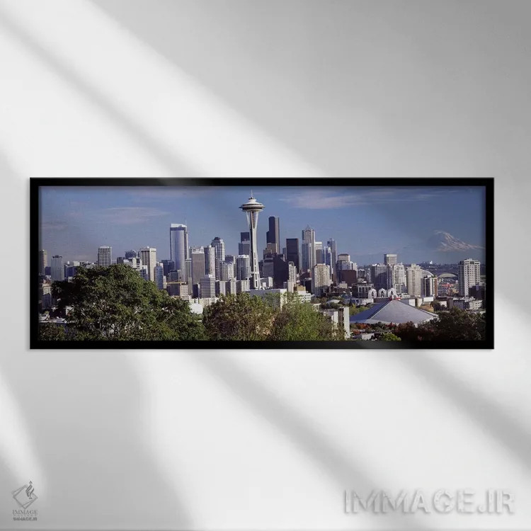 تابلو دکوراتیو Space Needle, Seattle, King County, Washington State, U… اثر پانورامیک ایمجز - نمای قابدار مشکی
