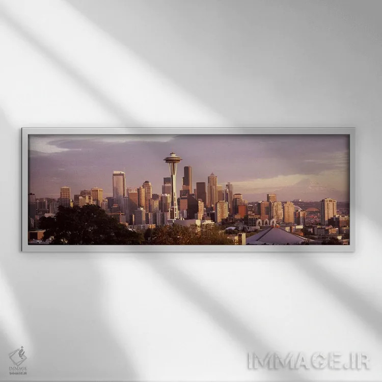 تابلو دکوراتیو Seattle, King County, Washington State, USA,نمای شهر از… اثر پانورامیک ایمجز - نمای قابدار سفید
