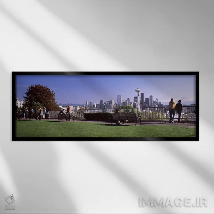 تابلو دکوراتیو Space Needle, Seattle, King County, Washington State, U… اثر پانورامیک ایمجز - نمای قابدار مشکی