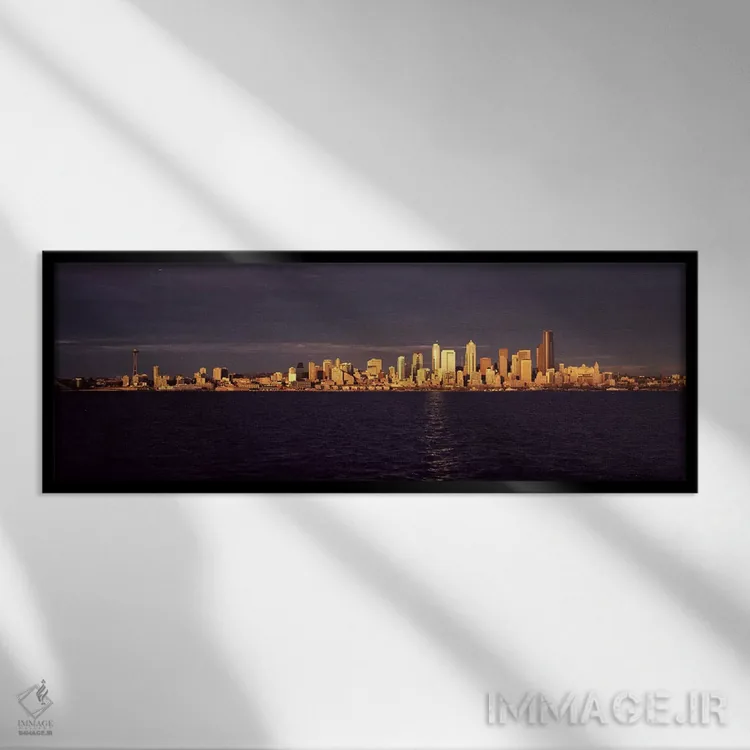 تابلو دکوراتیو Seattle, King County, Washington State, USA,منظره شهر ا… اثر پانورامیک ایمجز - نمای قابدار مشکی