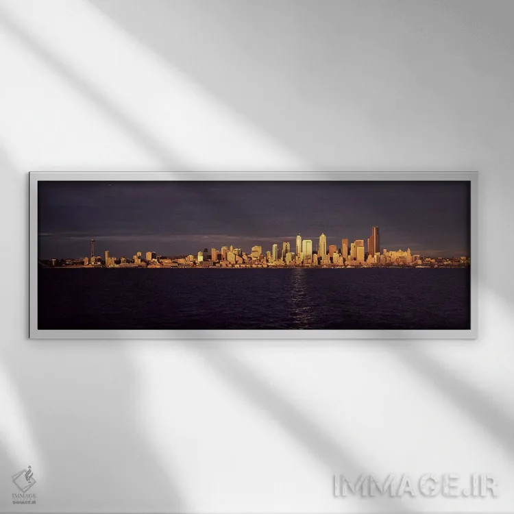 تابلو دکوراتیو Seattle, King County, Washington State, USA,منظره شهر ا… اثر پانورامیک ایمجز - نمای قابدار سفید