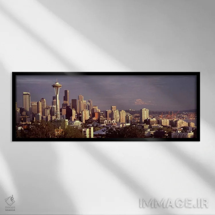 تابلو دکوراتیو Space Needle, Seattle, King County, Washington State, U… اثر پانورامیک ایمجز - نمای قابدار مشکی