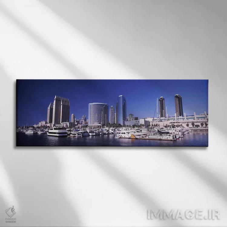 تابلو دکوراتیو San Diego, California, USA 2010,قایق ها در بندر، سن دیگ… اثر پانورامیک ایمجز - نمای روبهرو روی دیوار