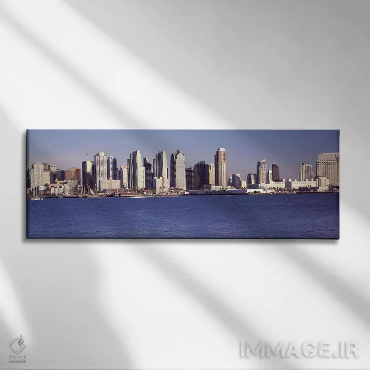 تابلو دکوراتیو San Diego, California, USA 2010 #2,ساختمان ها در کنار آ… اثر پانورامیک ایمجز - نمای روبهرو روی دیوار
