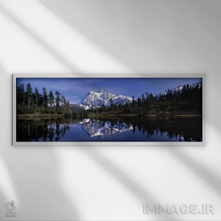 تابلو دکوراتیو Mt Shuksan, Picture Lake, North Cascades National Park… اثر پانورامیک ایمجز - نمای قابدار سفید