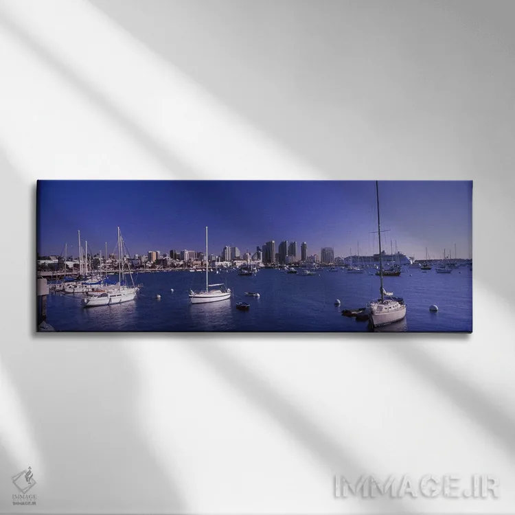 تابلو دکوراتیو San Diego, California, USA 2010,قایق های بادبانی در خلی… اثر پانورامیک ایمجز - نمای روبهرو روی دیوار