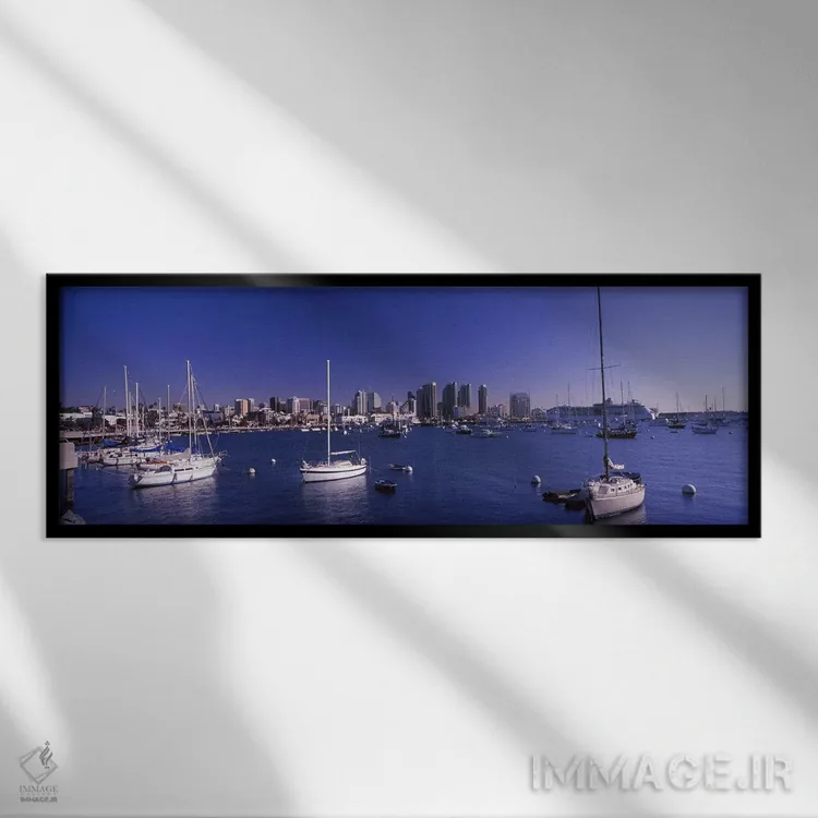 تابلو دکوراتیو San Diego, California, USA 2010,قایق های بادبانی در خلی… اثر پانورامیک ایمجز - نمای قابدار مشکی