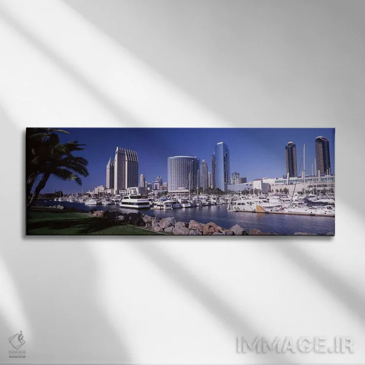 تابلو دکوراتیو California, USA,قایق ها در بندر، سن دیگو، کالیفرنیا، آم… اثر پانورامیک ایمجز - نمای روبهرو روی دیوار