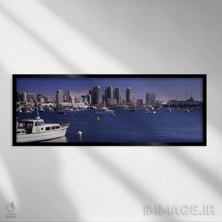 تابلو دکوراتیو San Diego, California, USA 2010,ساختمان ها در کنار آب… اثر پانورامیک ایمجز - نمای قابدار مشکی