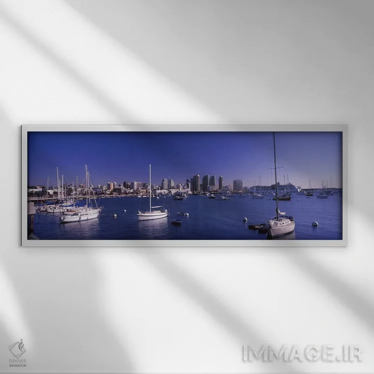 تابلو دکوراتیو San Diego, California, USA 2010,قایق های بادبانی در خلی… اثر پانورامیک ایمجز - نمای قابدار سفید