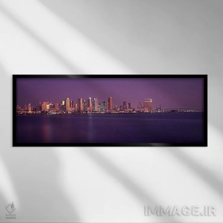 تابلو دکوراتیو San Diego, California, USA 2010 #3,ساختمان ها در کنار آ… اثر پانورامیک ایمجز - نمای قابدار مشکی