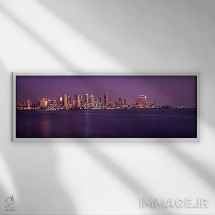تابلو دکوراتیو San Diego, California, USA 2010 #3,ساختمان ها در کنار آ… اثر پانورامیک ایمجز - نمای قابدار سفید