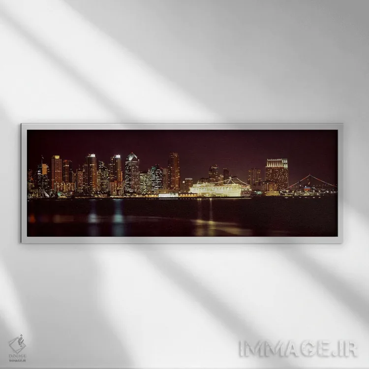 تابلو دکوراتیو San Diego, California, USA 2010 #4,ساختمان ها در کنار آ… اثر پانورامیک ایمجز - نمای قابدار سفید