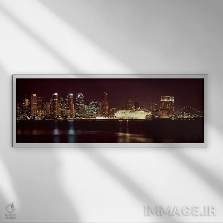 تابلو دکوراتیو San Diego, California, USA 2010 #4,ساختمان ها در کنار آ… اثر پانورامیک ایمجز - نمای قابدار سفید