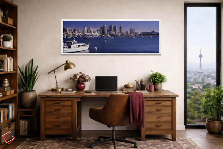 تابلو دکوراتیو San Diego, California, USA 2010,ساختمان ها در کنار آب… اثر پانورامیک ایمجز - D1W