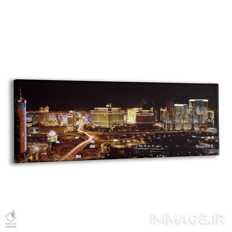 تابلو دکوراتیو Las Vegas, Nevada, USA,شهر نورانی در شب، لاس وگاس، نواد… اثر پانورامیک ایمجز - نمای پرسپکتیو محصول