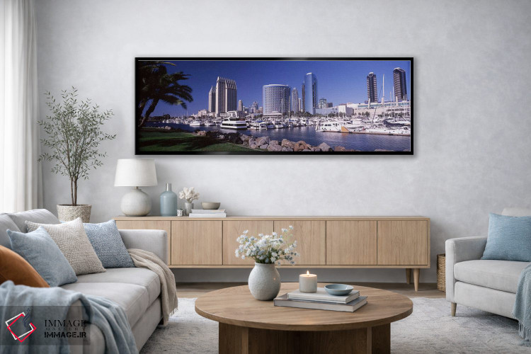 تابلو دکوراتیو California, USA,قایق ها در بندر، سن دیگو، کالیفرنیا، آم… اثر پانورامیک ایمجز - D3B