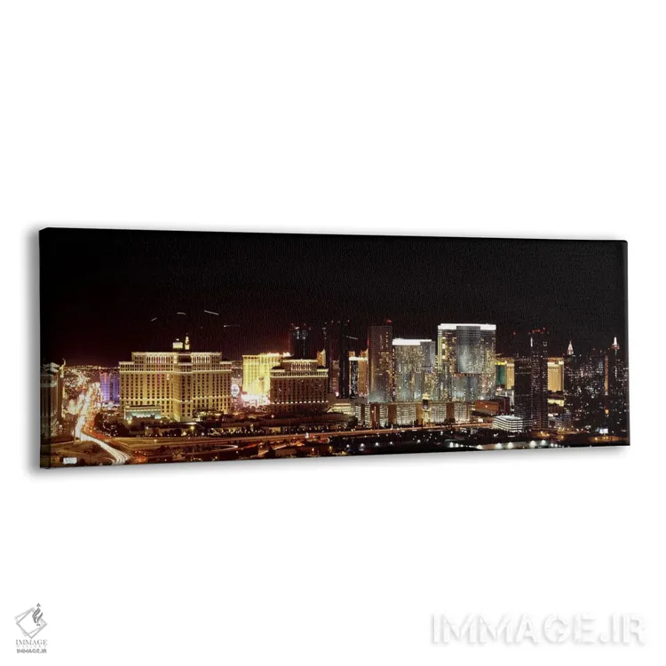 تابلو دکوراتیو Las Vegas, Nevada, USA 2010,شهر نورانی در شب، لاس وگاس… اثر پانورامیک ایمجز - نمای پرسپکتیو محصول