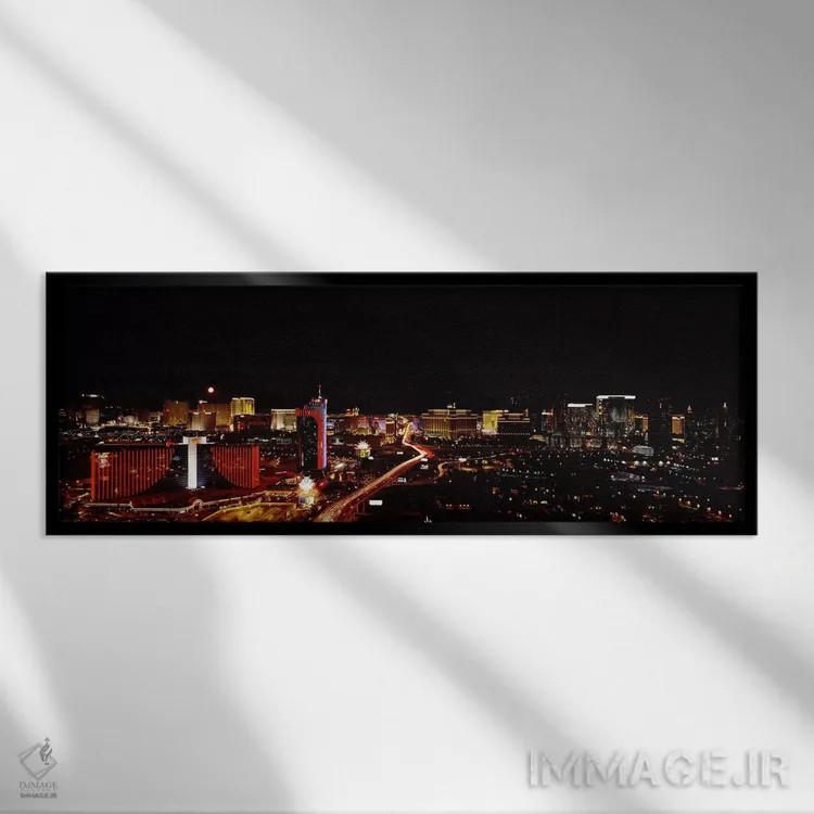 تابلو دکوراتیو Las Vegas, Nevada, USA 2010 #2,شهر نورانی در شب، لاس وگ… اثر پانورامیک ایمجز - نمای قابدار مشکی