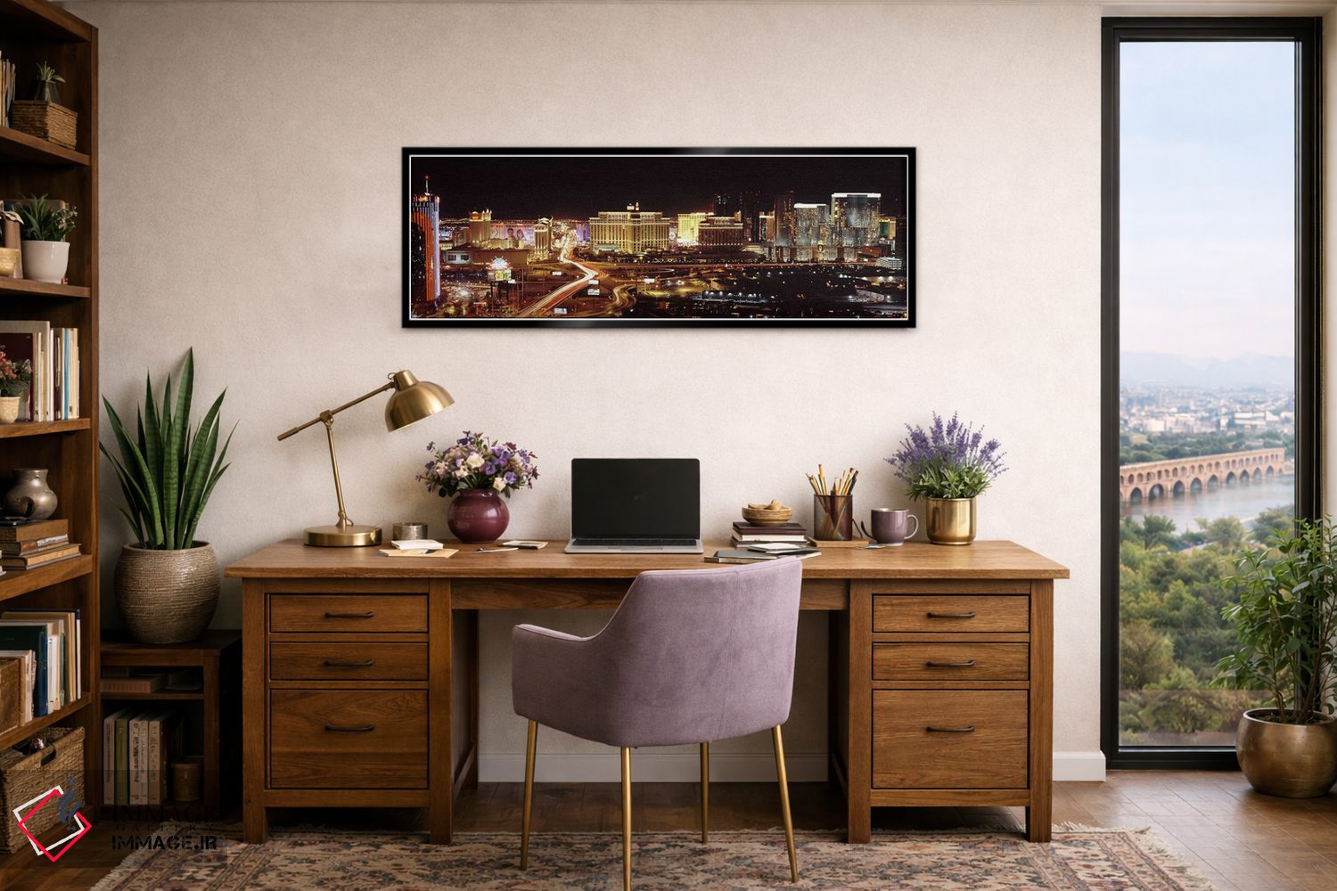تابلو دکوراتیو Las Vegas, Nevada, USA,شهر نورانی در شب، لاس وگاس، نواد… اثر پانورامیک ایمجز - D2B
