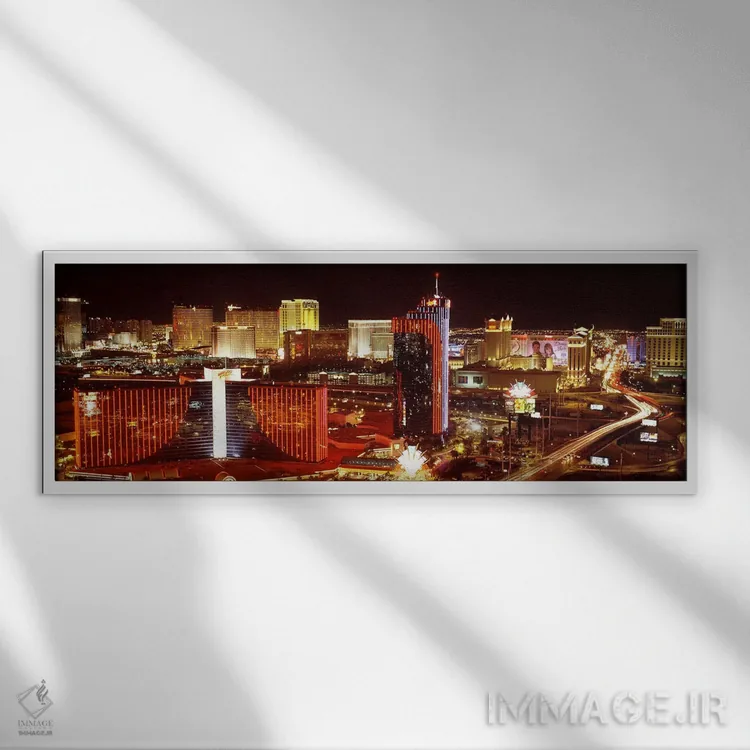 تابلو دکوراتیو Las Vegas, Nevada, USA #4,شهر نورانی در شب، لاس وگاس، ن… اثر پانورامیک ایمجز - نمای قابدار سفید