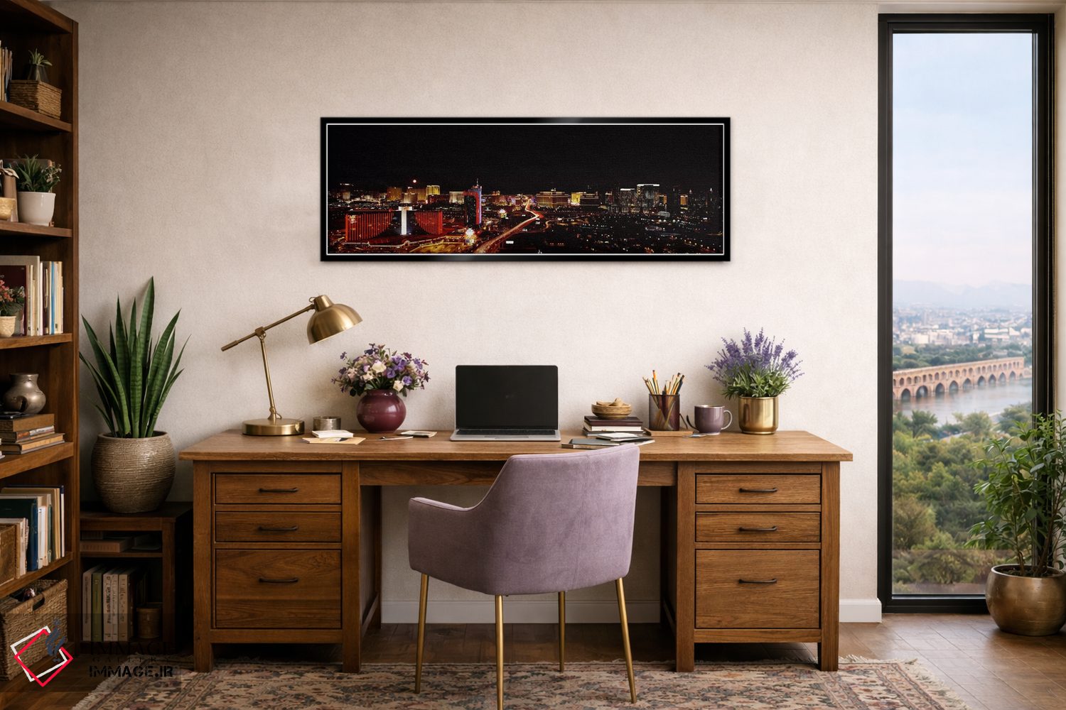 تابلو دکوراتیو Las Vegas, Nevada, USA 2010 #2,شهر نورانی در شب، لاس وگ… اثر پانورامیک ایمجز - D3B
