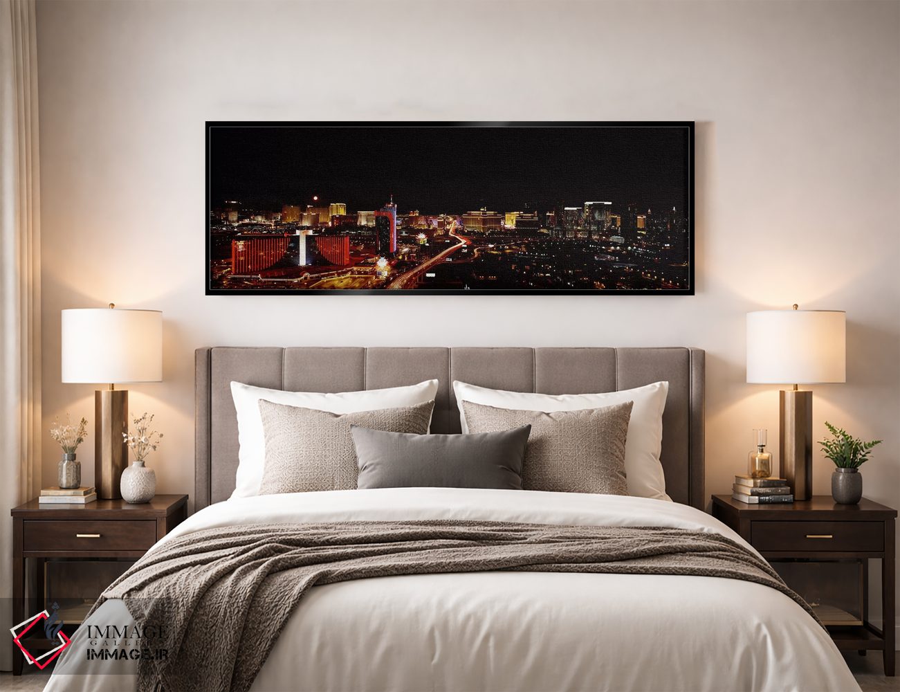 تابلو دکوراتیو Las Vegas, Nevada, USA 2010 #2,شهر نورانی در شب، لاس وگ… اثر پانورامیک ایمجز - D4B