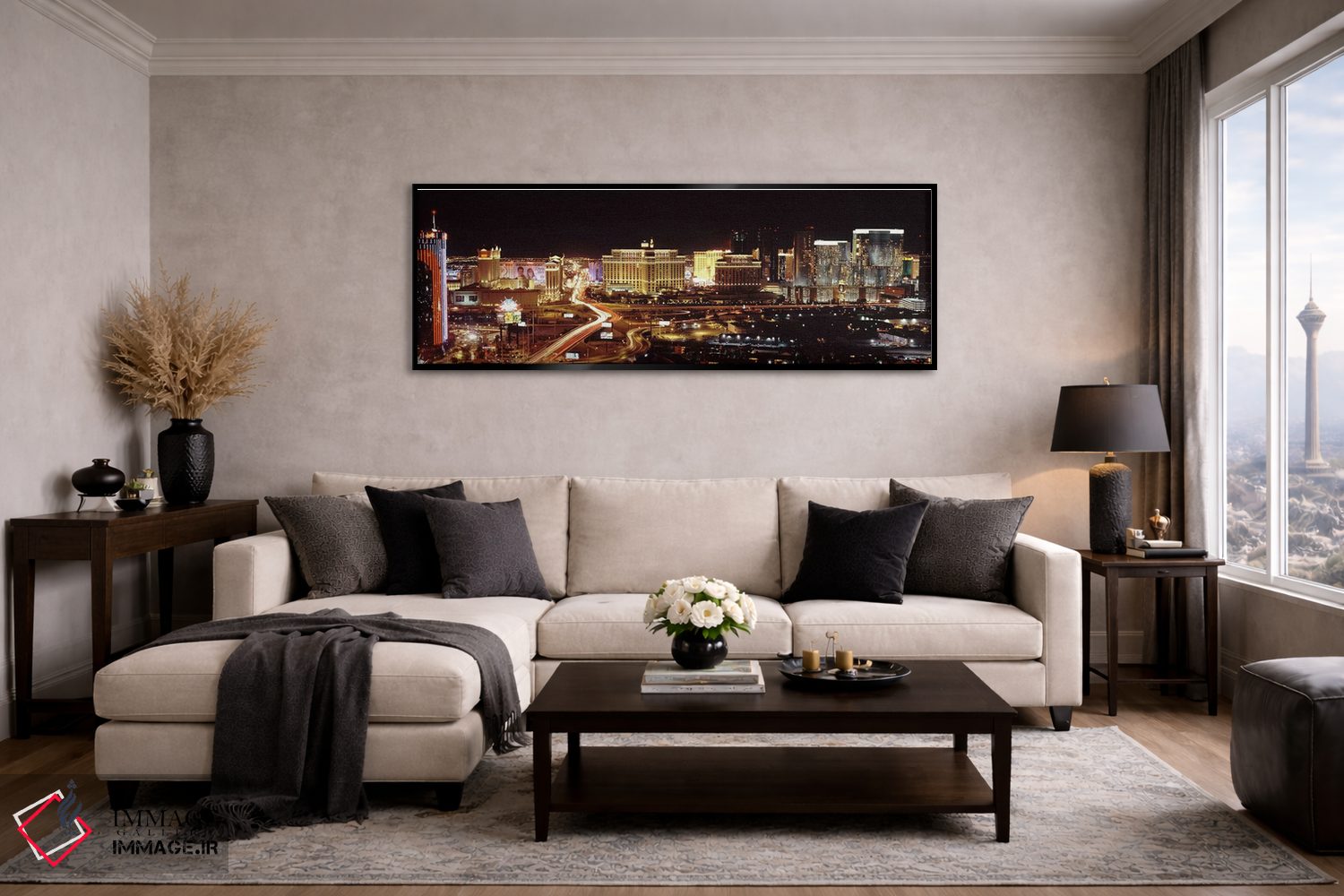 تابلو دکوراتیو Las Vegas, Nevada, USA,شهر نورانی در شب، لاس وگاس، نواد… اثر پانورامیک ایمجز - D5B