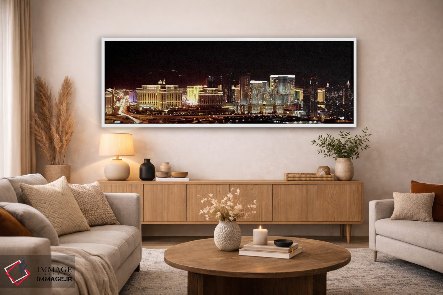 تابلو دکوراتیو Las Vegas, Nevada, USA 2010,شهر نورانی در شب، لاس وگاس… اثر پانورامیک ایمجز - D4W