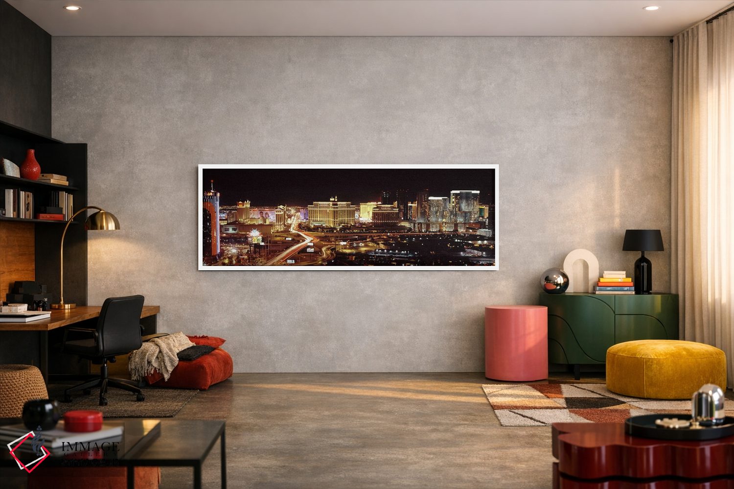 تابلو دکوراتیو Las Vegas, Nevada, USA,شهر نورانی در شب، لاس وگاس، نواد… اثر پانورامیک ایمجز - D4W