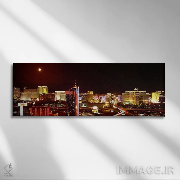 تابلو دکوراتیو Las Vegas, Nevada, USA #5,شهر نورانی در شب، لاس وگاس، ن… اثر پانورامیک ایمجز - نمای روبهرو روی دیوار