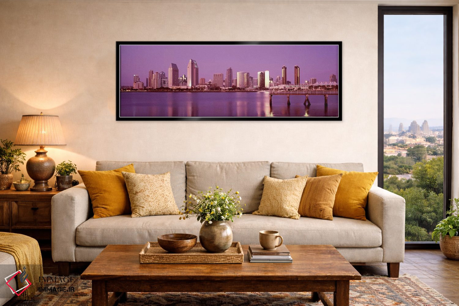 تابلو دکوراتیو San Diego, California, USA 2010 #6,ساختمان ها در کنار آ… اثر پانورامیک ایمجز - D6B