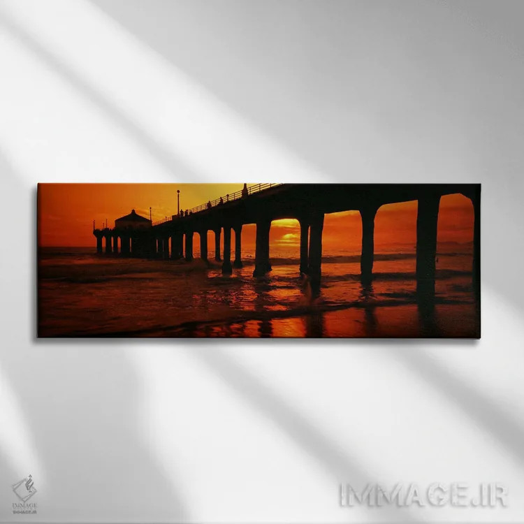 تابلو دکوراتیو Manhattan Beach Pier, Manhattan Beach, Los Angeles Coun… اثر پانورامیک ایمجز - نمای روبهرو روی دیوار