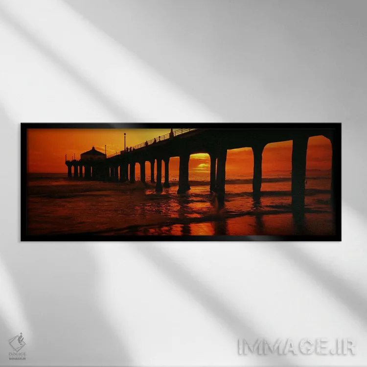 تابلو دکوراتیو Manhattan Beach Pier, Manhattan Beach, Los Angeles Coun… اثر پانورامیک ایمجز - نمای قابدار مشکی