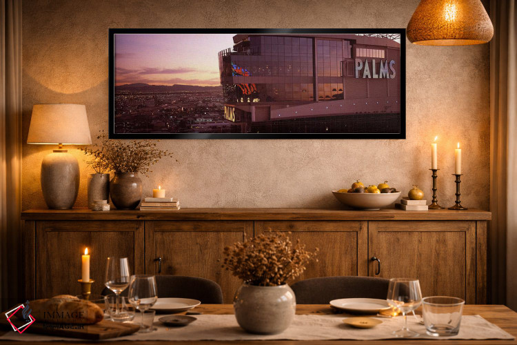 تابلو دکوراتیو Palms Casino Resort, Las Vegas, Nevada, USA,هتل نورانی… اثر پانورامیک ایمجز - D2B