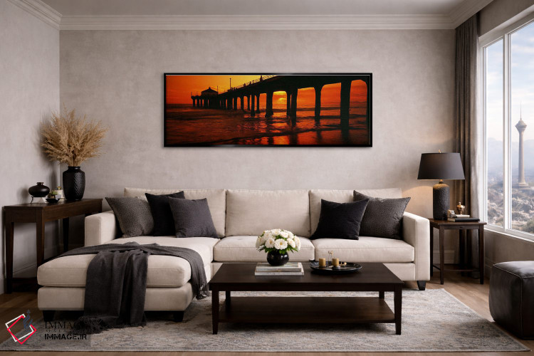 تابلو دکوراتیو Manhattan Beach Pier, Manhattan Beach, Los Angeles Coun… اثر پانورامیک ایمجز - D5B