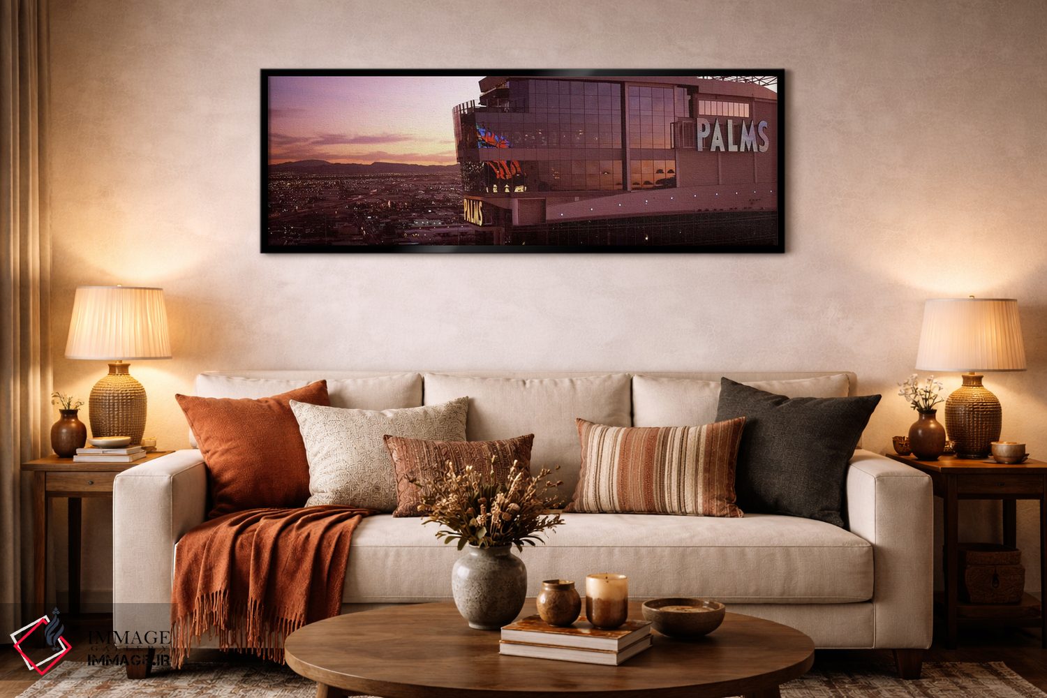 تابلو دکوراتیو Palms Casino Resort, Las Vegas, Nevada, USA,هتل نورانی… اثر پانورامیک ایمجز - D6B