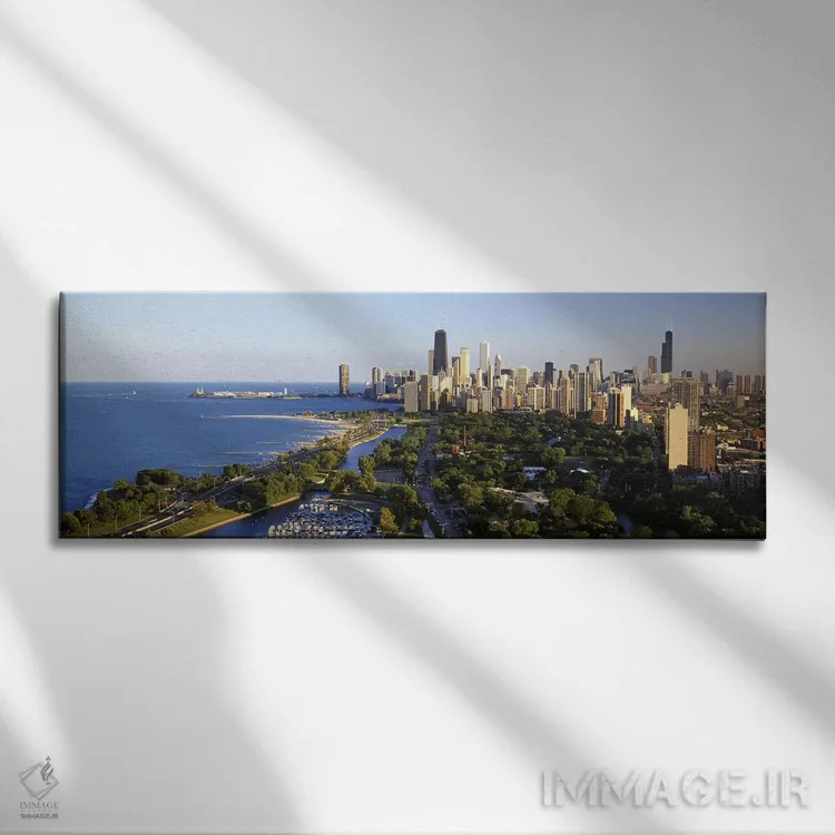 تابلو دکوراتیو Illinois, Chicago,آمریکا، ایلینوی، شیکاگو اثر پانورامیک ایمجز - نمای روبهرو روی دیوار