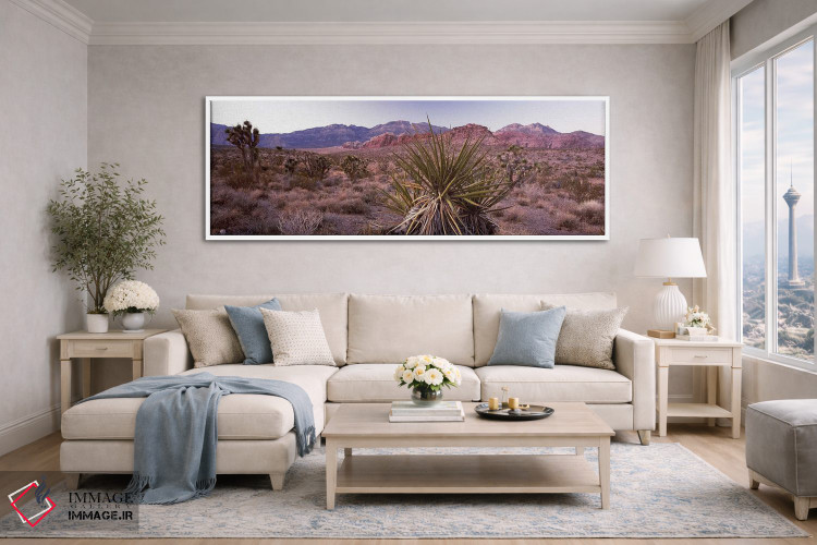 تابلو دکوراتیو Las Vegas, Nevada, USA,گیاه یوکا در بیابان، کنیون رد را… اثر پانورامیک ایمجز - D4W