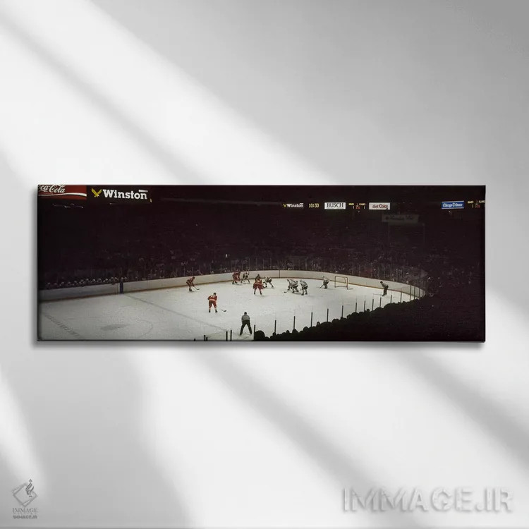 تابلو دکوراتیو Chicago, Illinois, USA,گروهی از افراد در حال بازی هاکی… اثر پانورامیک ایمجز - نمای روبهرو روی دیوار