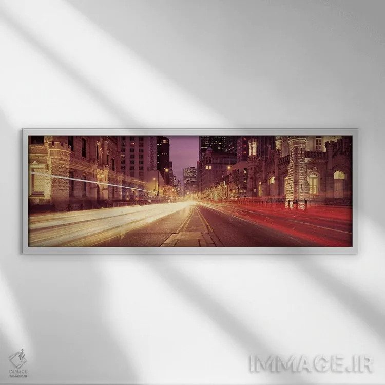 تابلو دکوراتیو Michigan Avenue, Chicago, Cook County, Illinois, USA #2… اثر پانورامیک ایمجز - نمای قابدار سفید