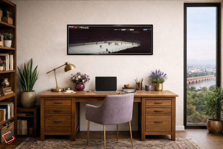 تابلو دکوراتیو Chicago, Illinois, USA,گروهی از افراد در حال بازی هاکی… اثر پانورامیک ایمجز - D2B