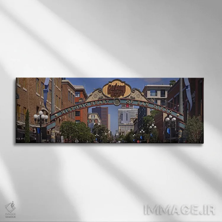 تابلو دکوراتیو Gaslamp Quarter, San Diego, California, USA,ساختمان ها… اثر پانورامیک ایمجز - نمای روبهرو روی دیوار
