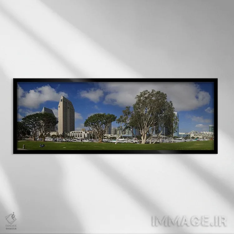 تابلو دکوراتیو Embarcadero Marina Park, San Diego, California, USA 201… اثر پانورامیک ایمجز - نمای قابدار مشکی